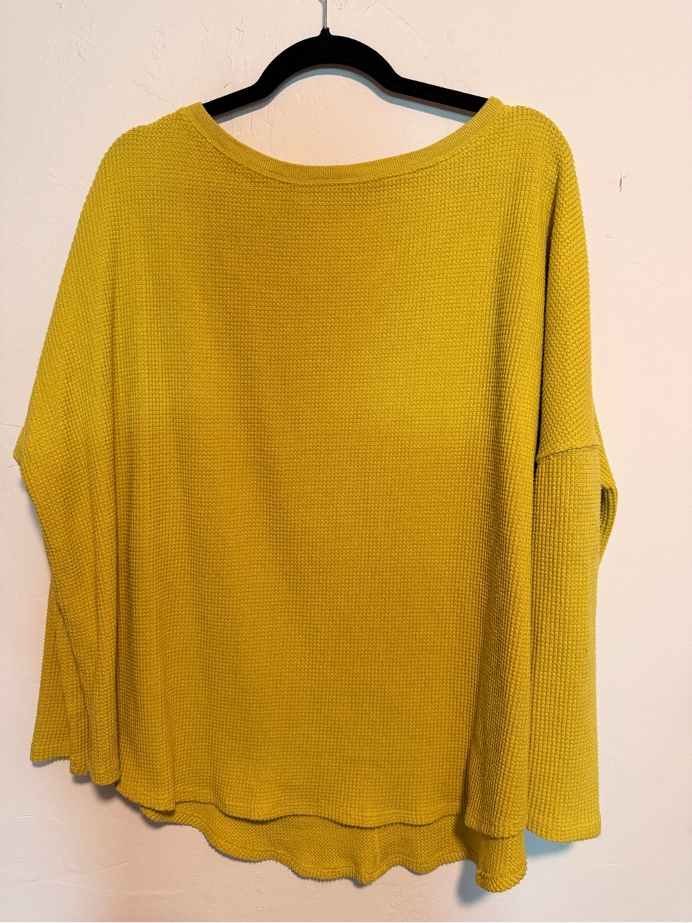 We The Free Mustard Waffle Knit Pullover